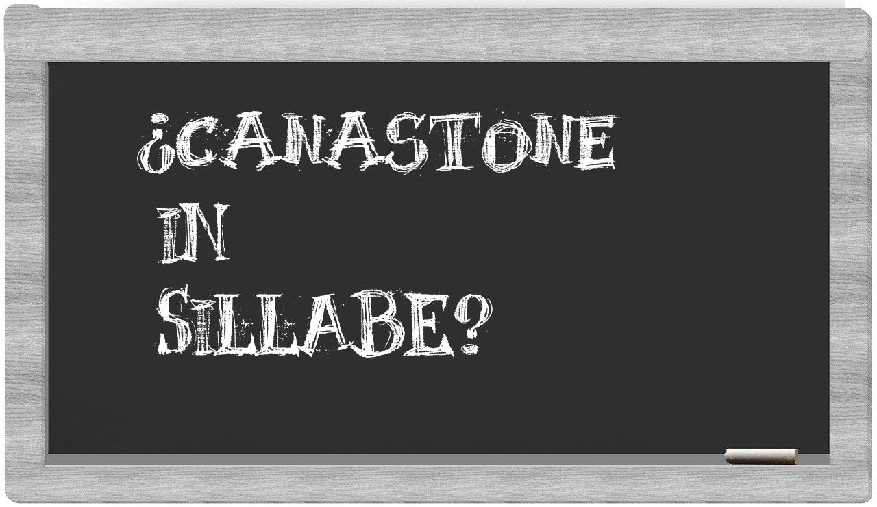 ¿canastone en sílabas?