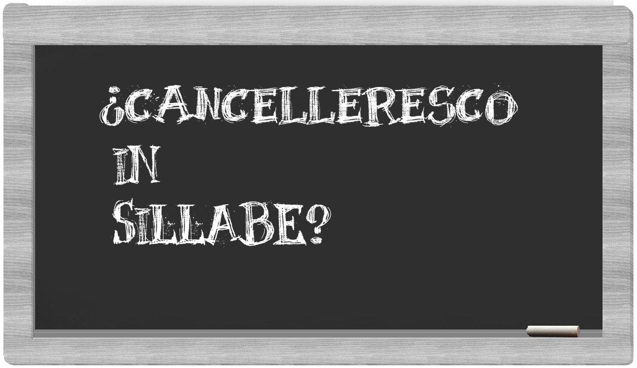 ¿cancelleresco en sílabas?