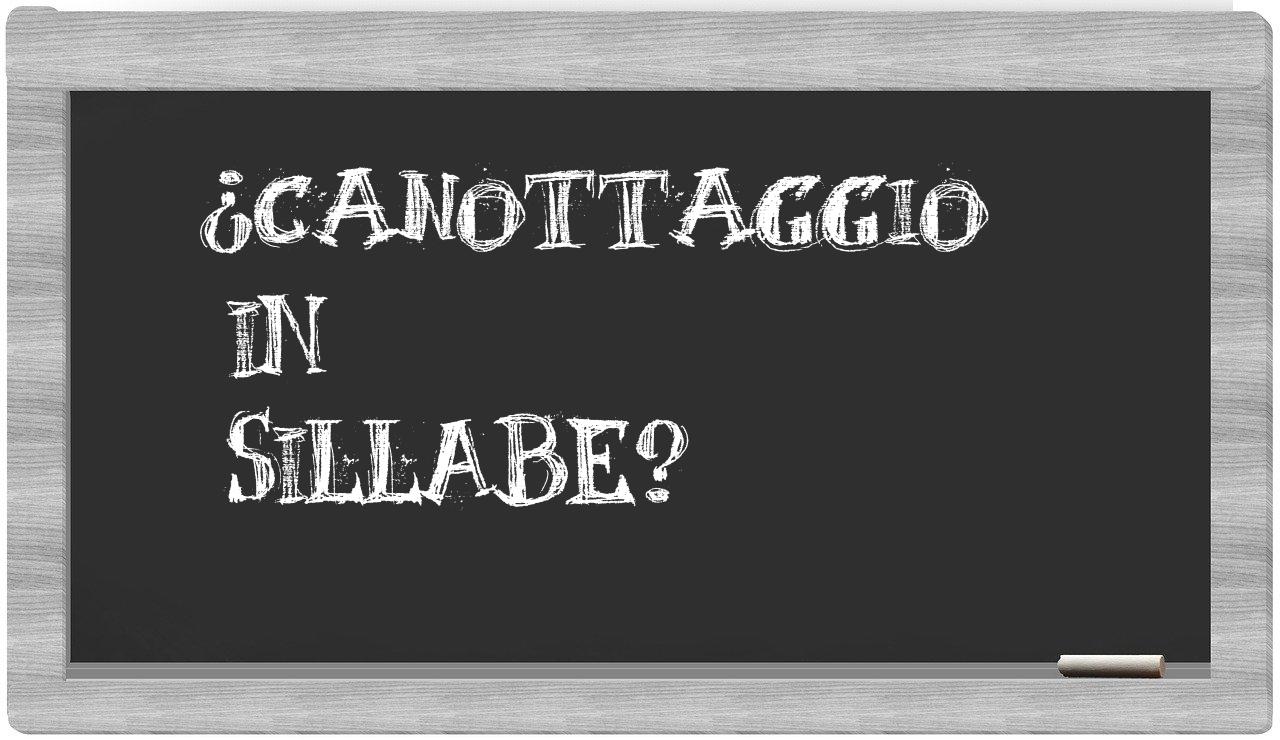 ¿canottaggio en sílabas?
