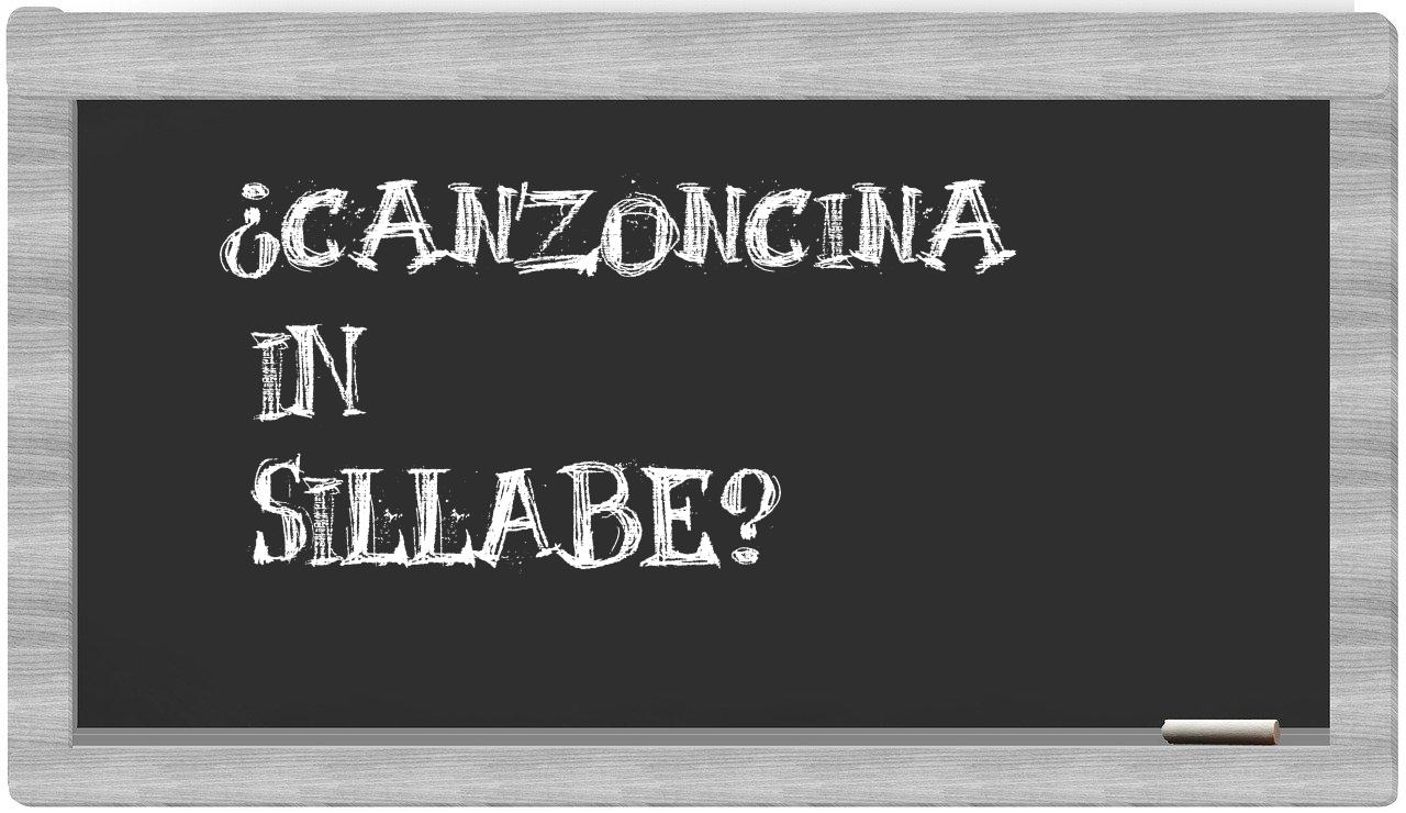 ¿canzoncina en sílabas?