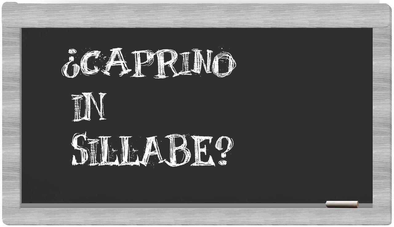 caprino in syllables
