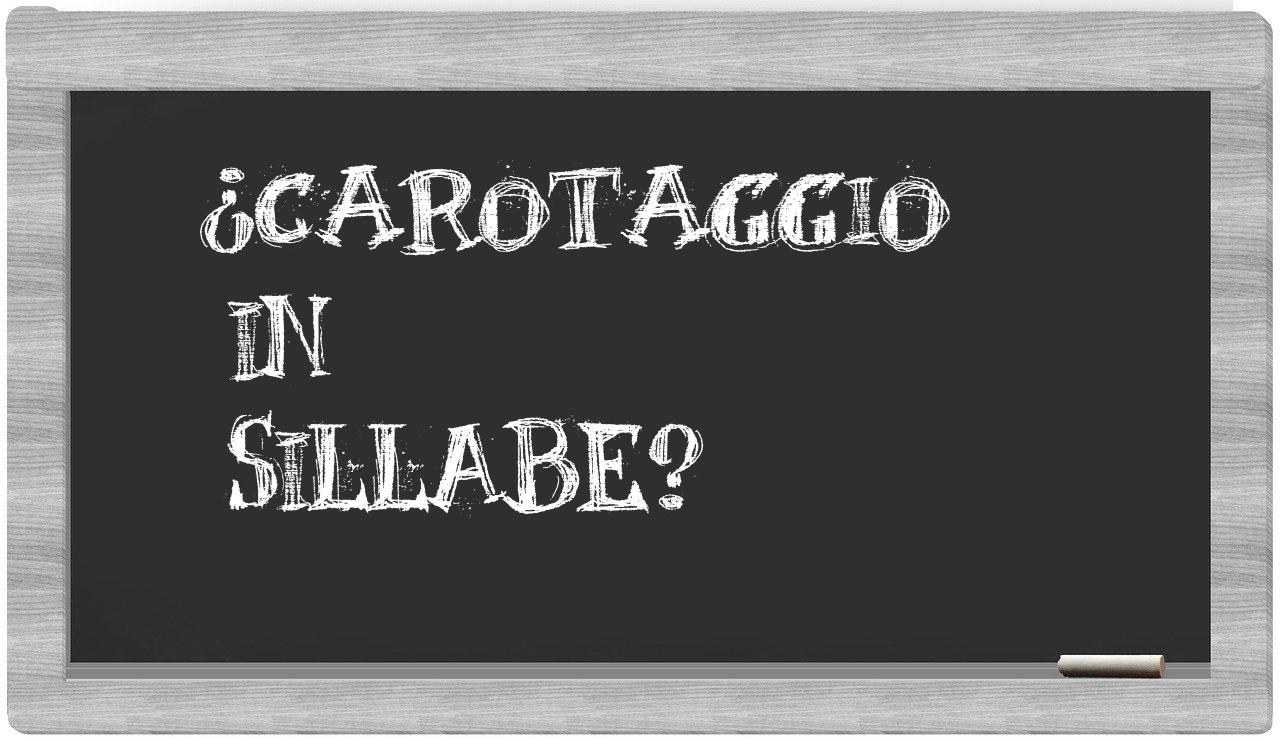 carotaggio in syllables