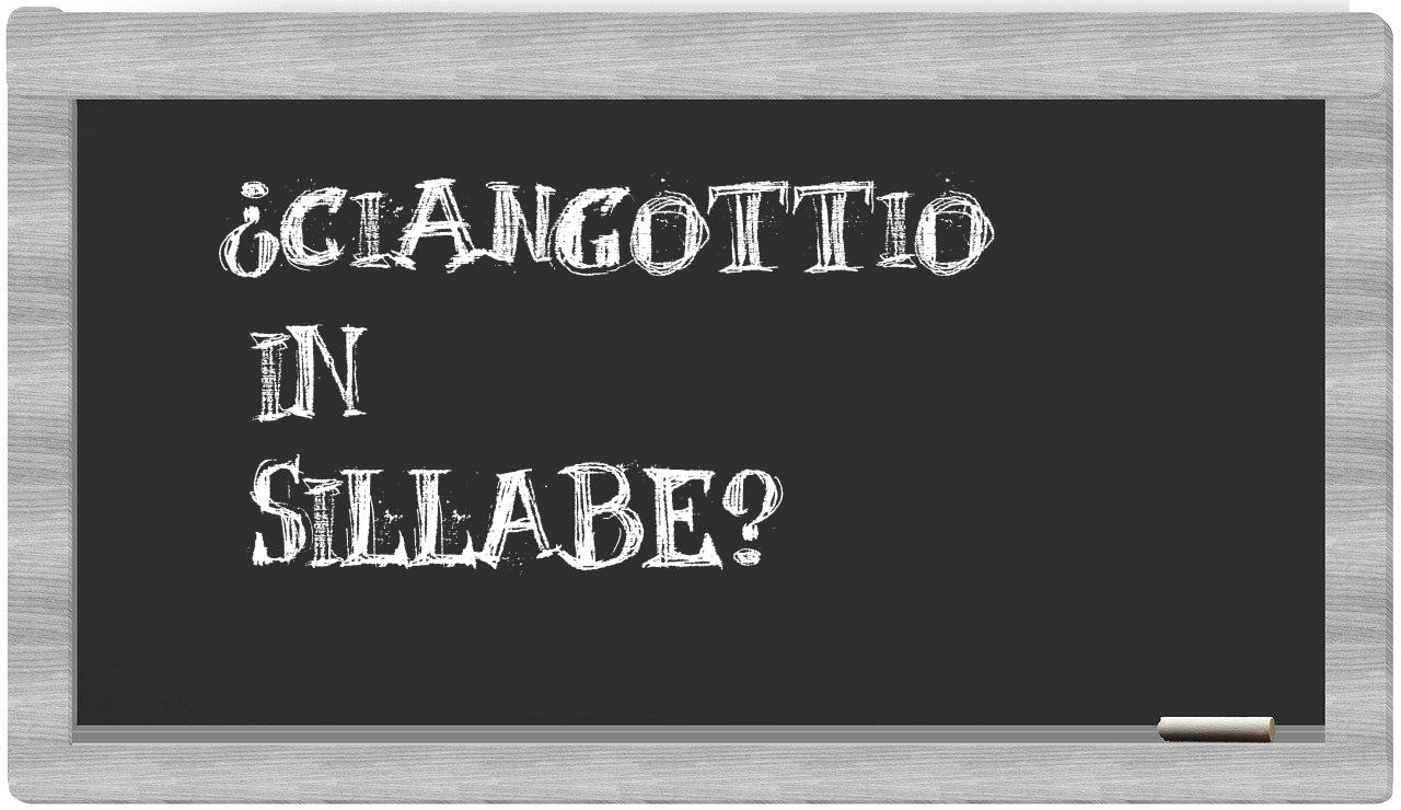 ¿ciangottio en sílabas?