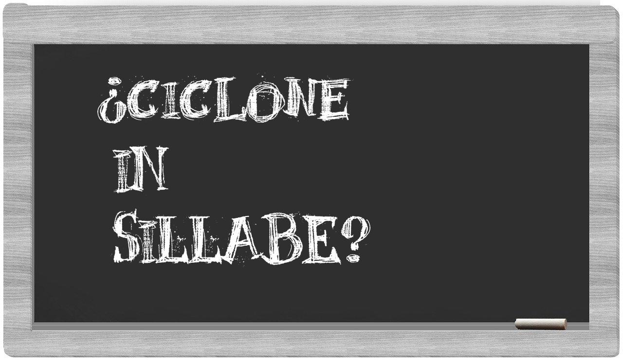 ¿ciclone en sílabas?