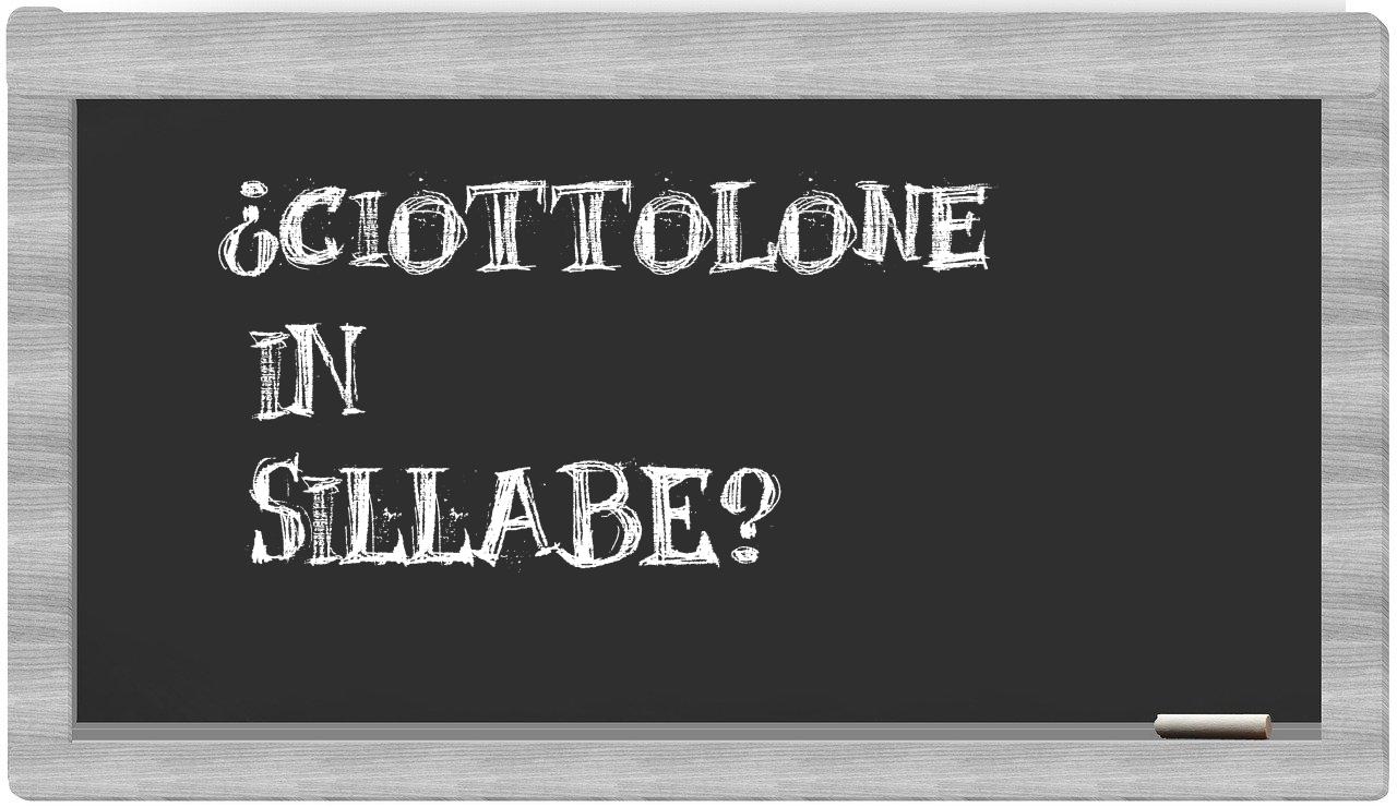 ¿ciottolone en sílabas?