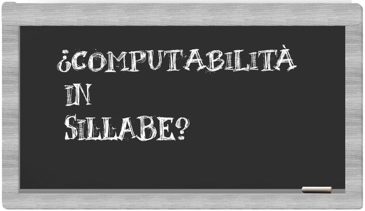 computabilità in syllables