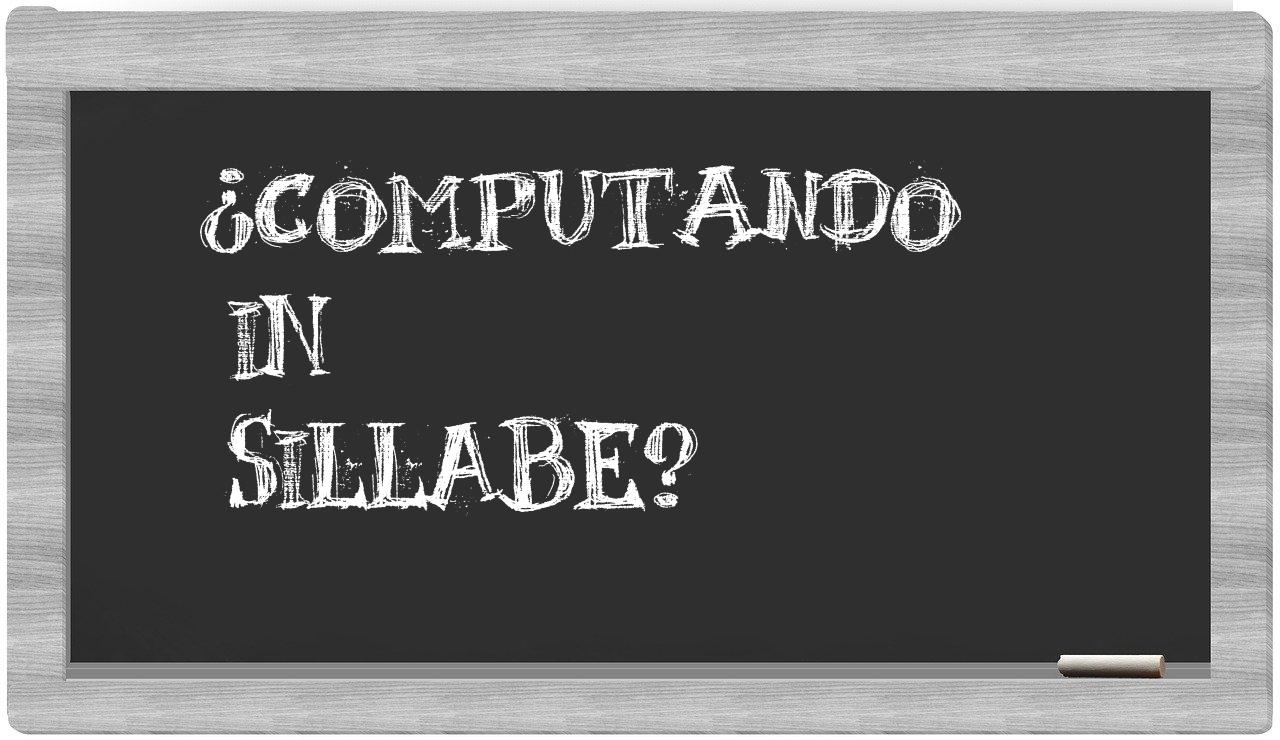 computando in syllables