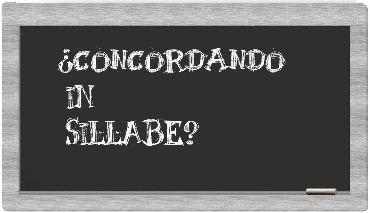 concordando in syllables