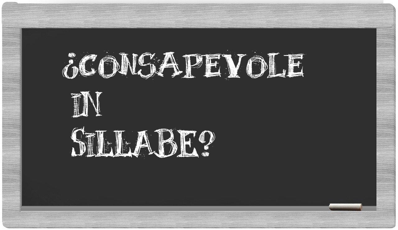 consapevole in syllables