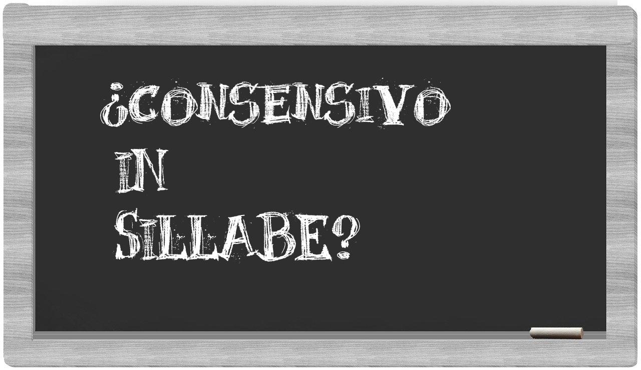 consensivo in syllables