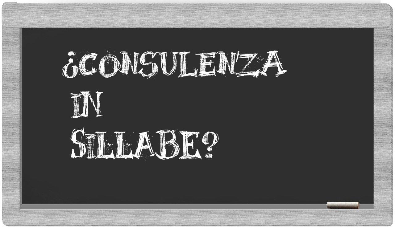 consulenza in syllables