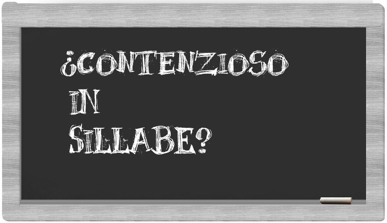 ¿contenzioso en sílabas?