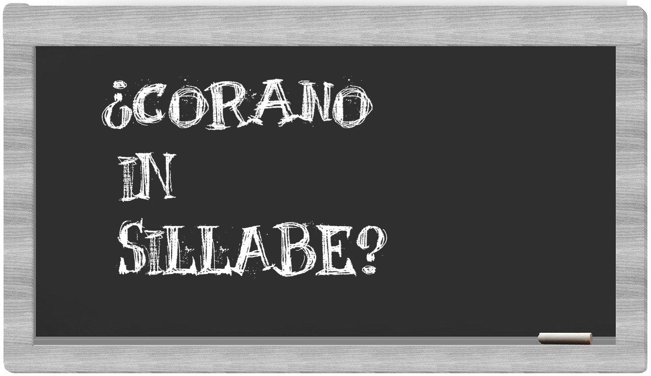 ¿corano en sílabas?