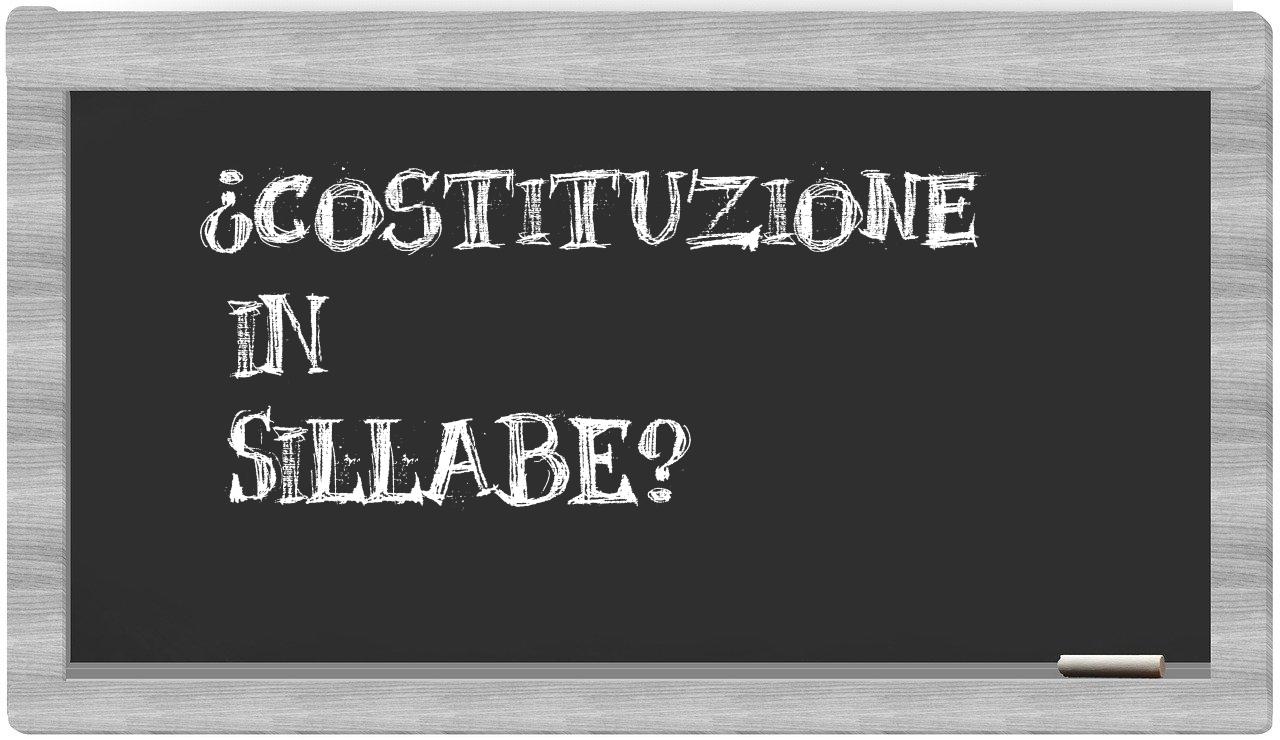 costituzione in syllables