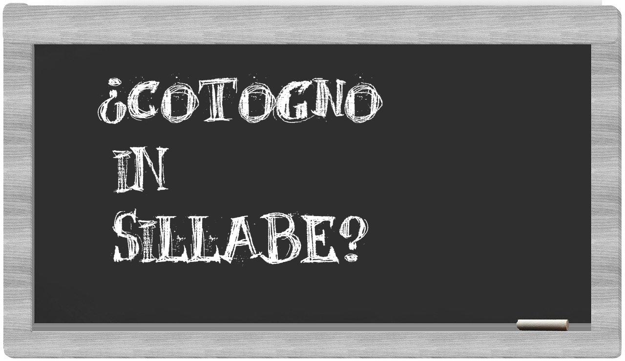 cotogno in syllables