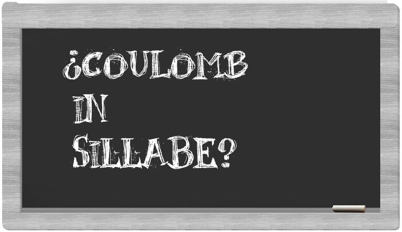 coulomb in syllables