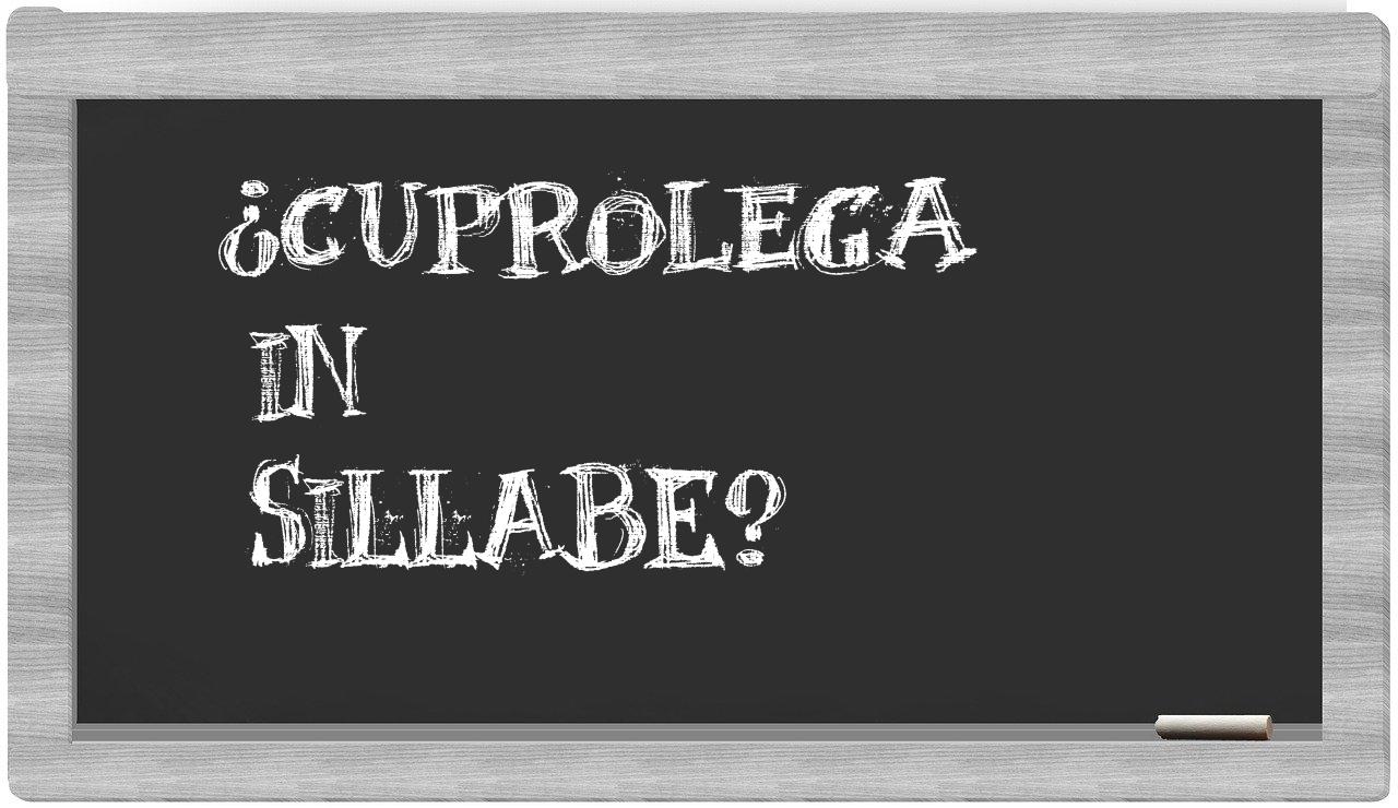 cuprolega in syllables