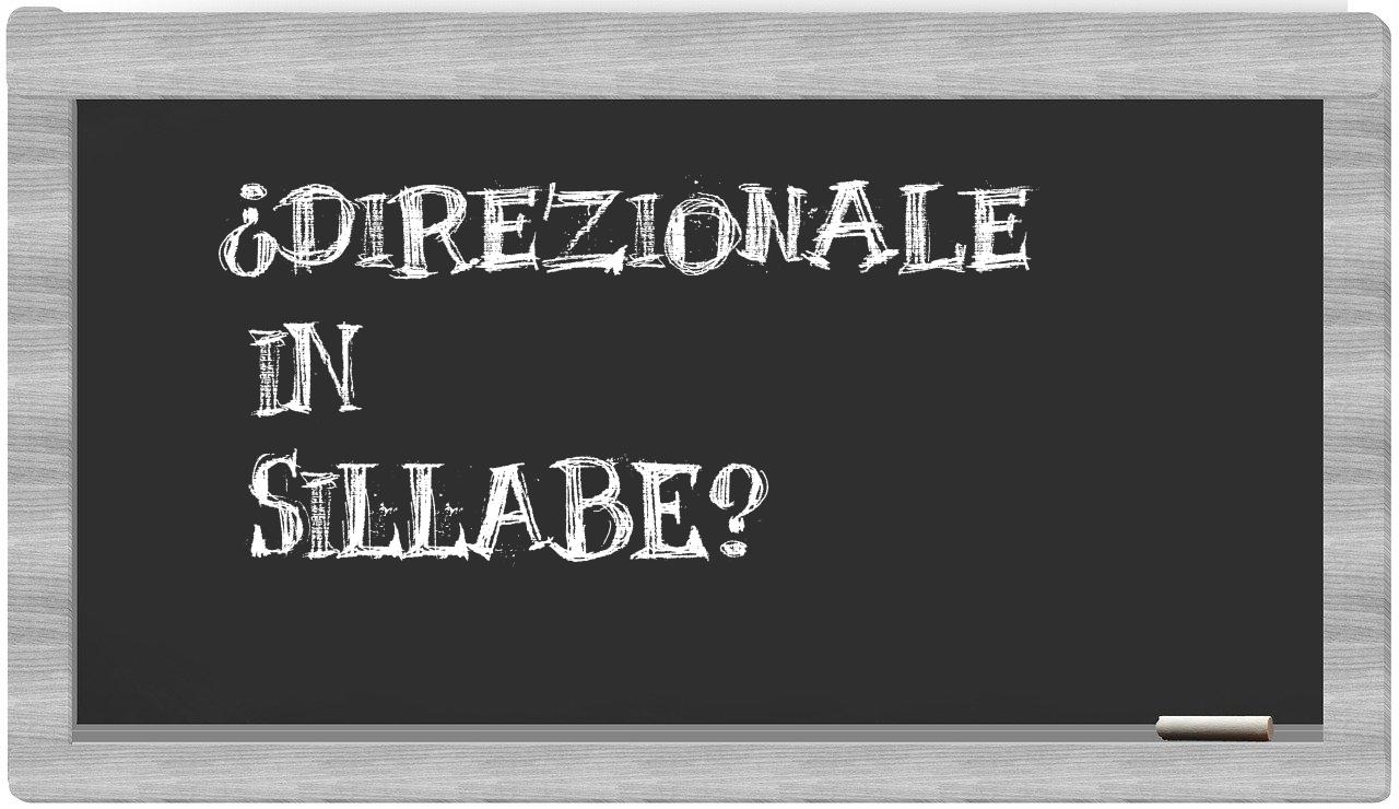 direzionale in syllables