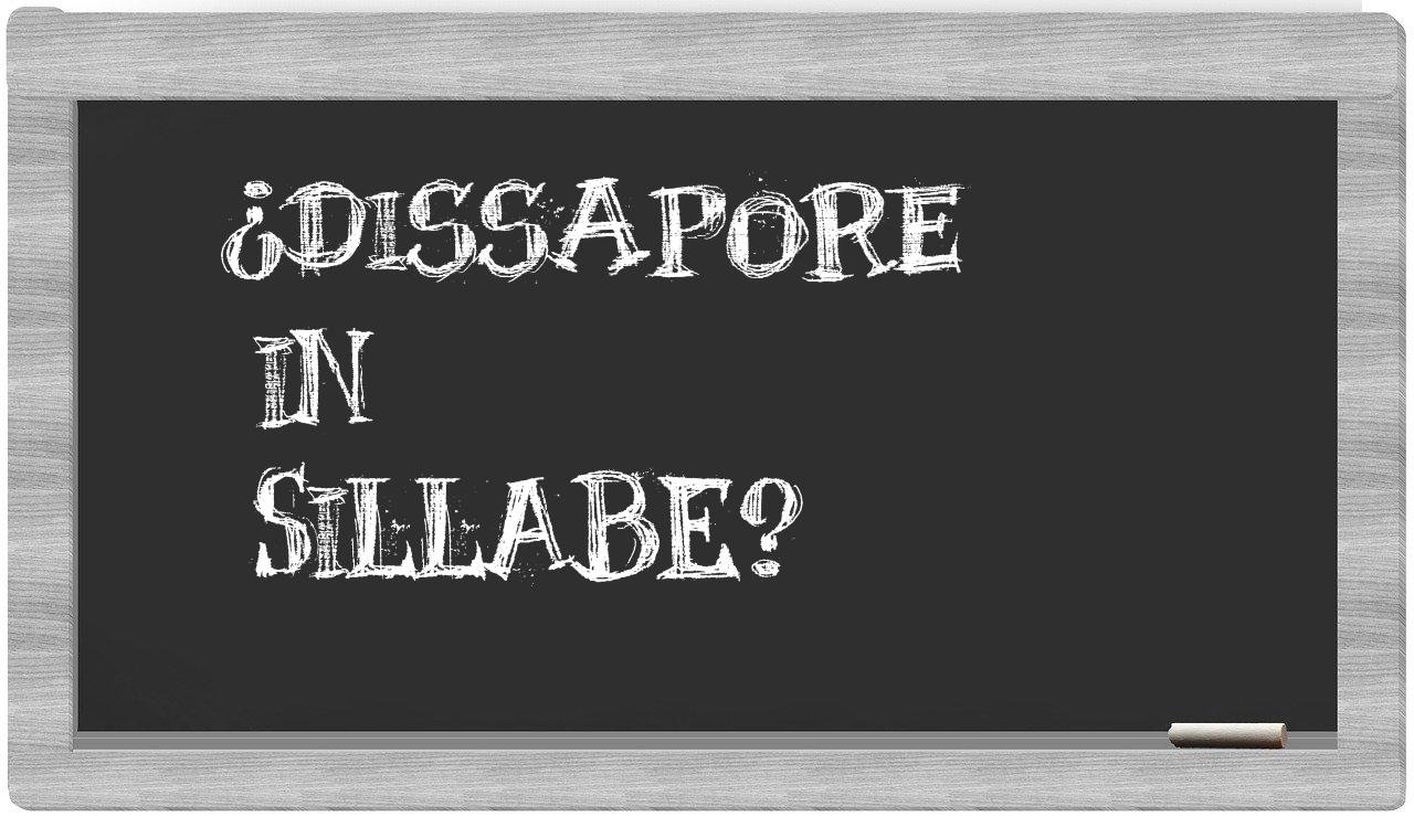 ¿dissapore en sílabas?