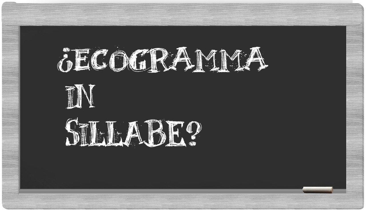 ¿ecogramma en sílabas?