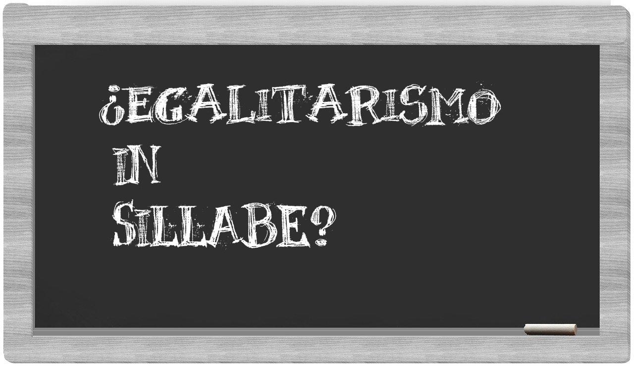 ¿egalitarismo en sílabas?