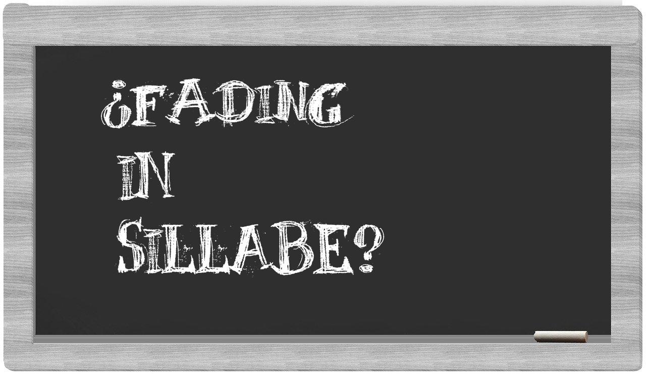 ¿fading en sílabas?