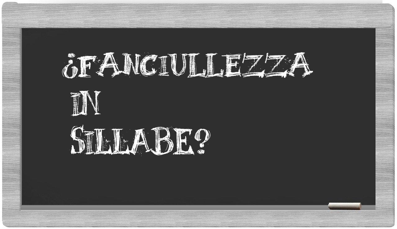 ¿fanciullezza en sílabas?