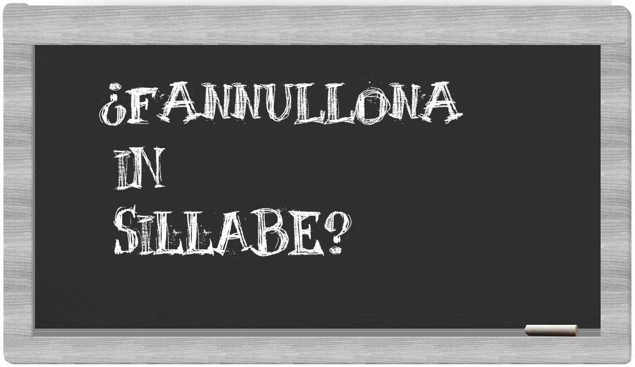 ¿fannullona en sílabas?