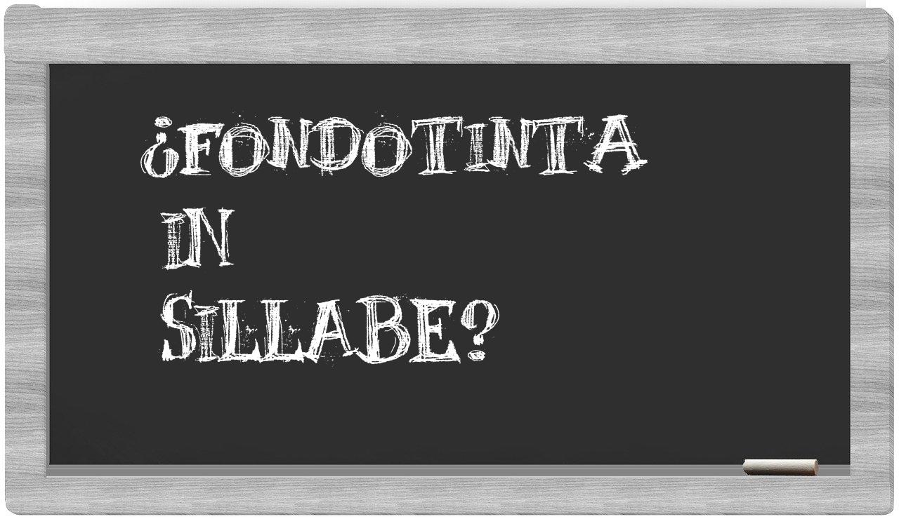 ¿fondotinta en sílabas?