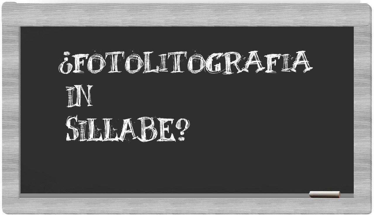 fotolitografia in syllables