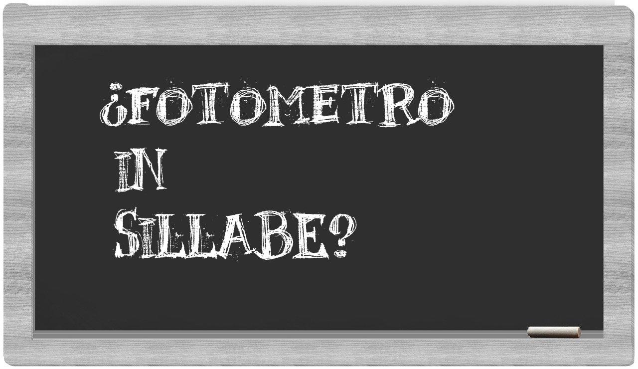 fotometro in syllables