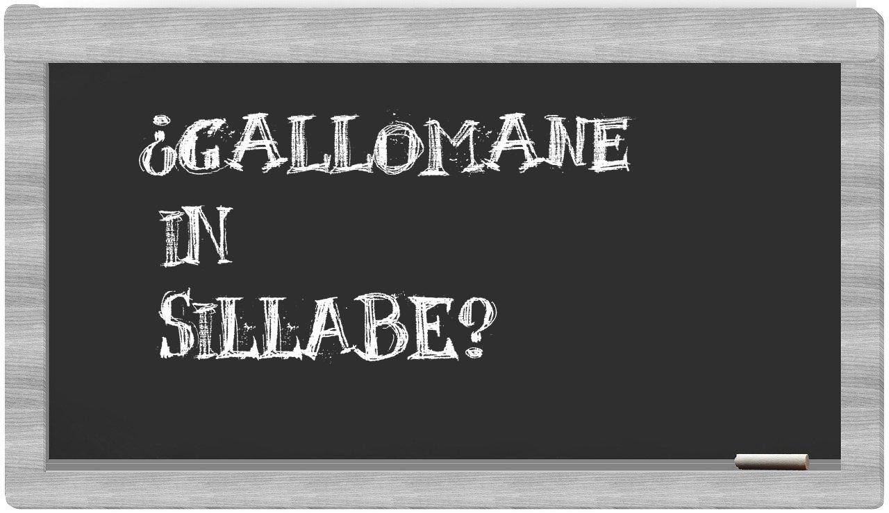 ¿gallomane en sílabas?
