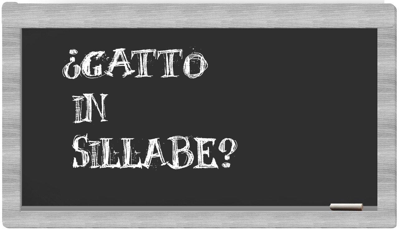 ¿gatto en sílabas?