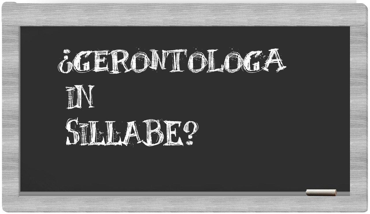 ¿gerontologa en sílabas?