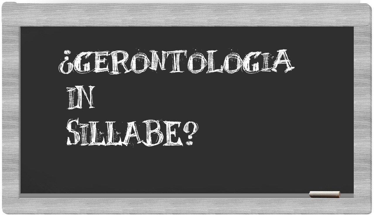 ¿gerontologia en sílabas?