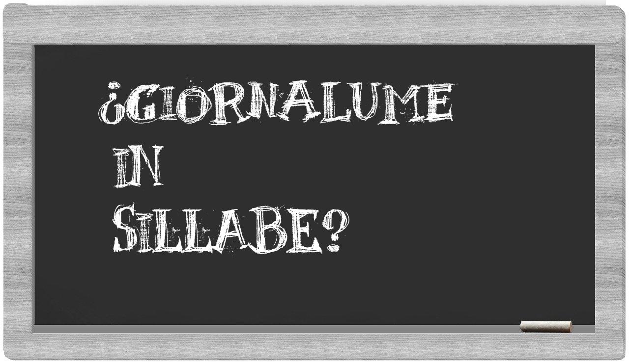 ¿giornalume en sílabas?