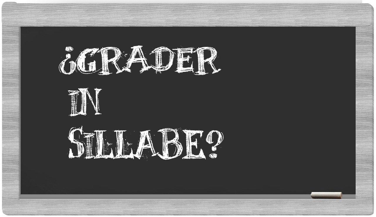 ¿grader en sílabas?