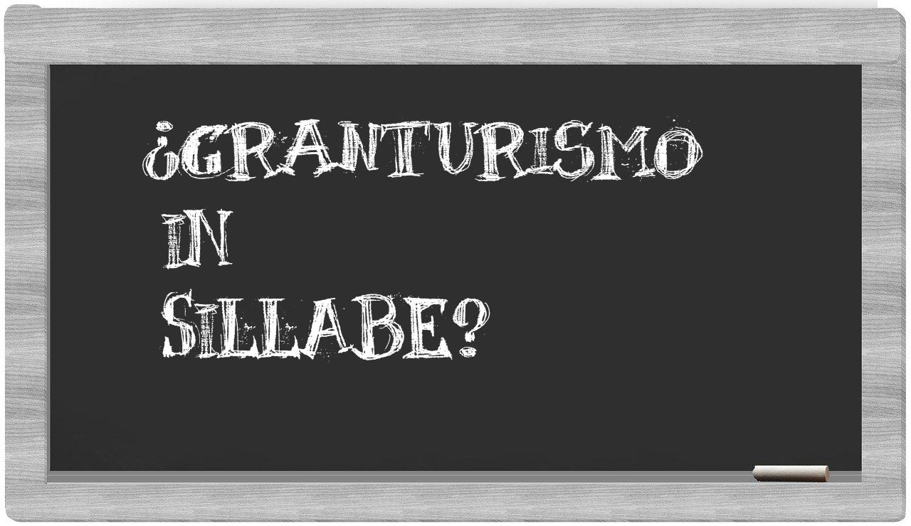 ¿granturismo en sílabas?