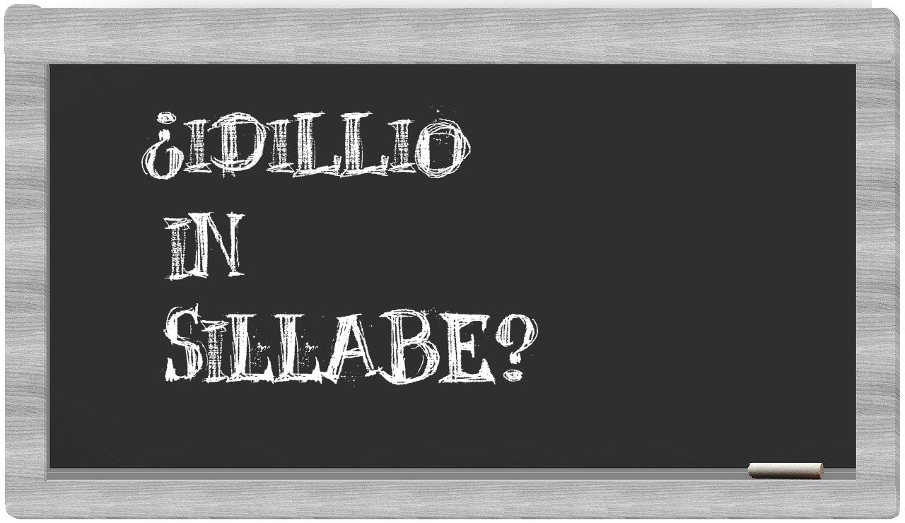 ¿idillio en sílabas?