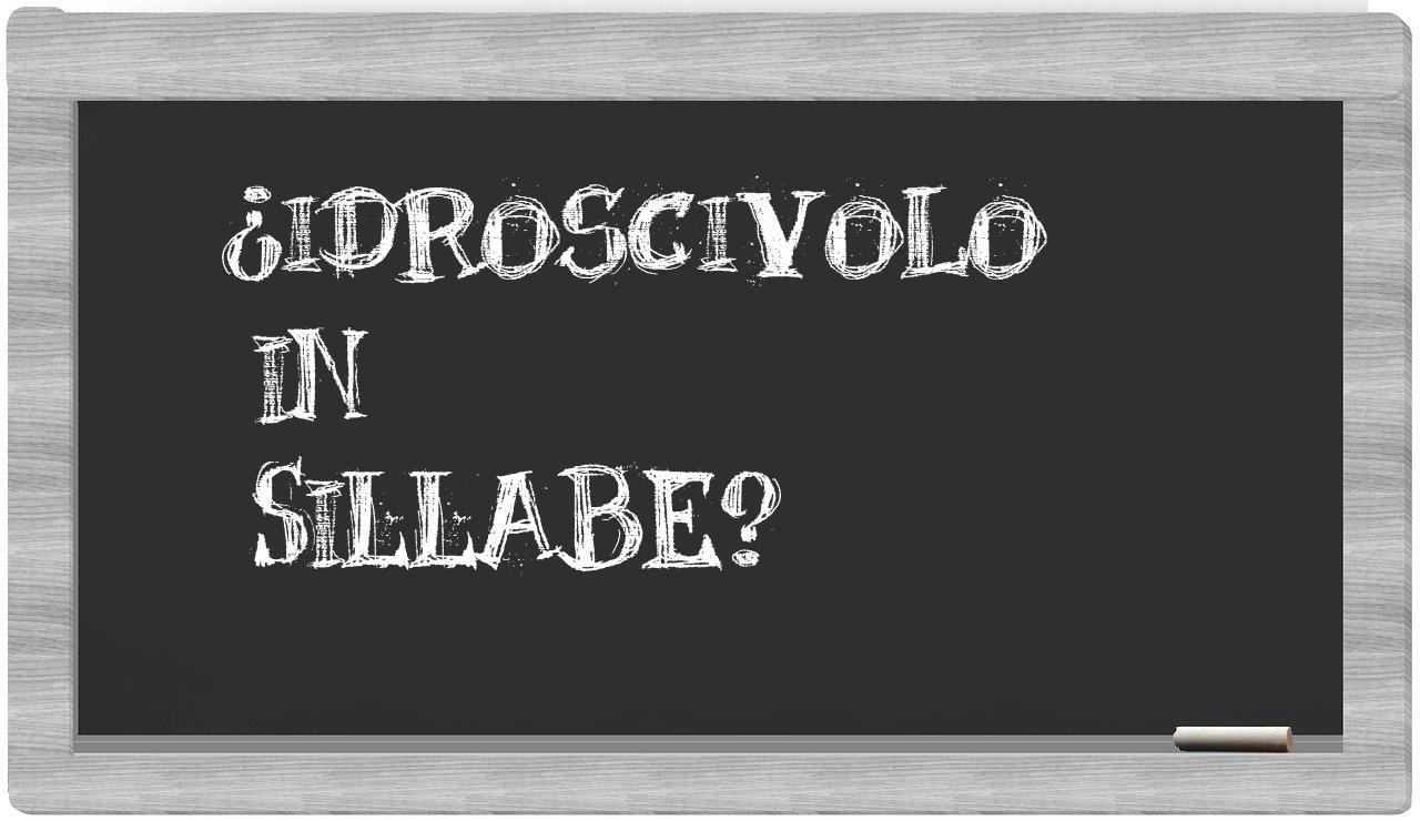 ¿idroscivolo en sílabas?