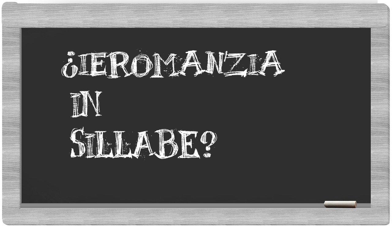 ¿ieromanzia en sílabas?