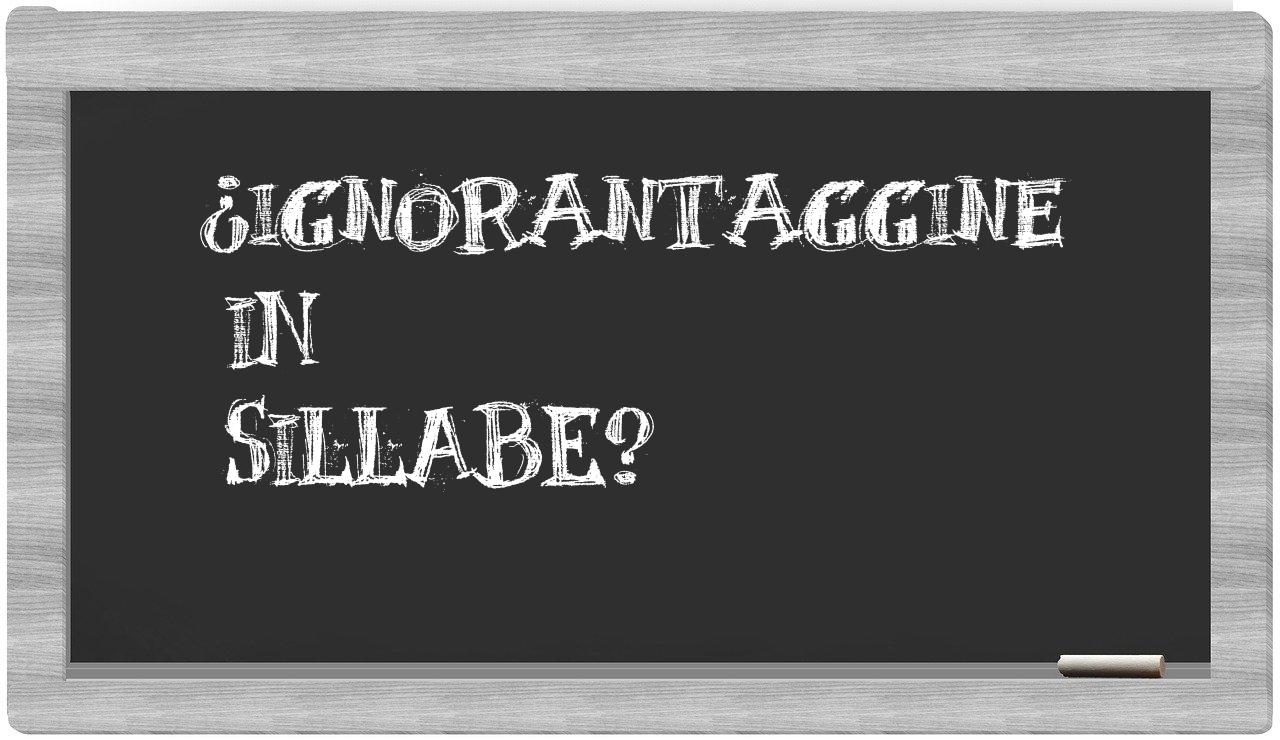 ¿ignorantaggine en sílabas?