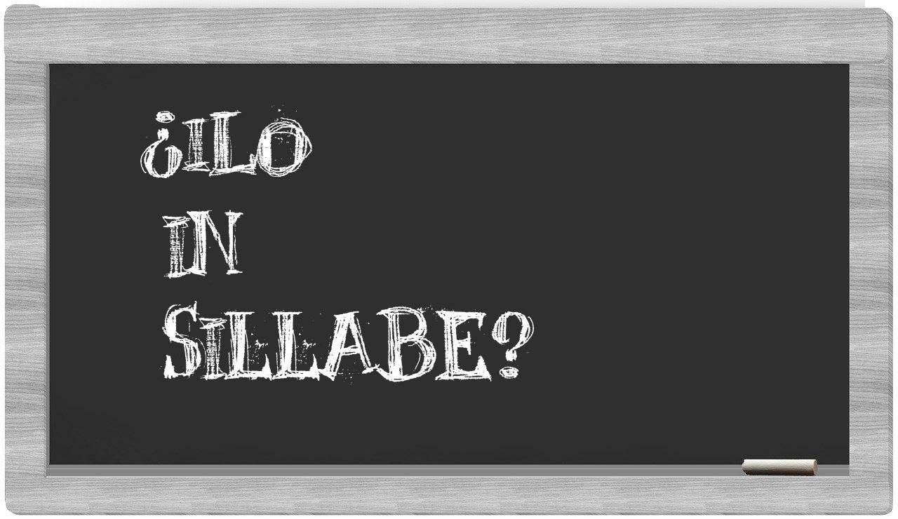 ¿ilo en sílabas?