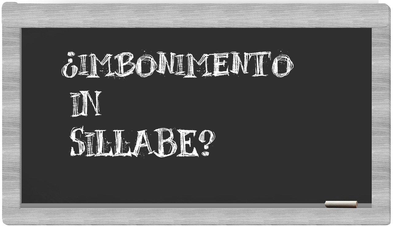 ¿imbonimento en sílabas?