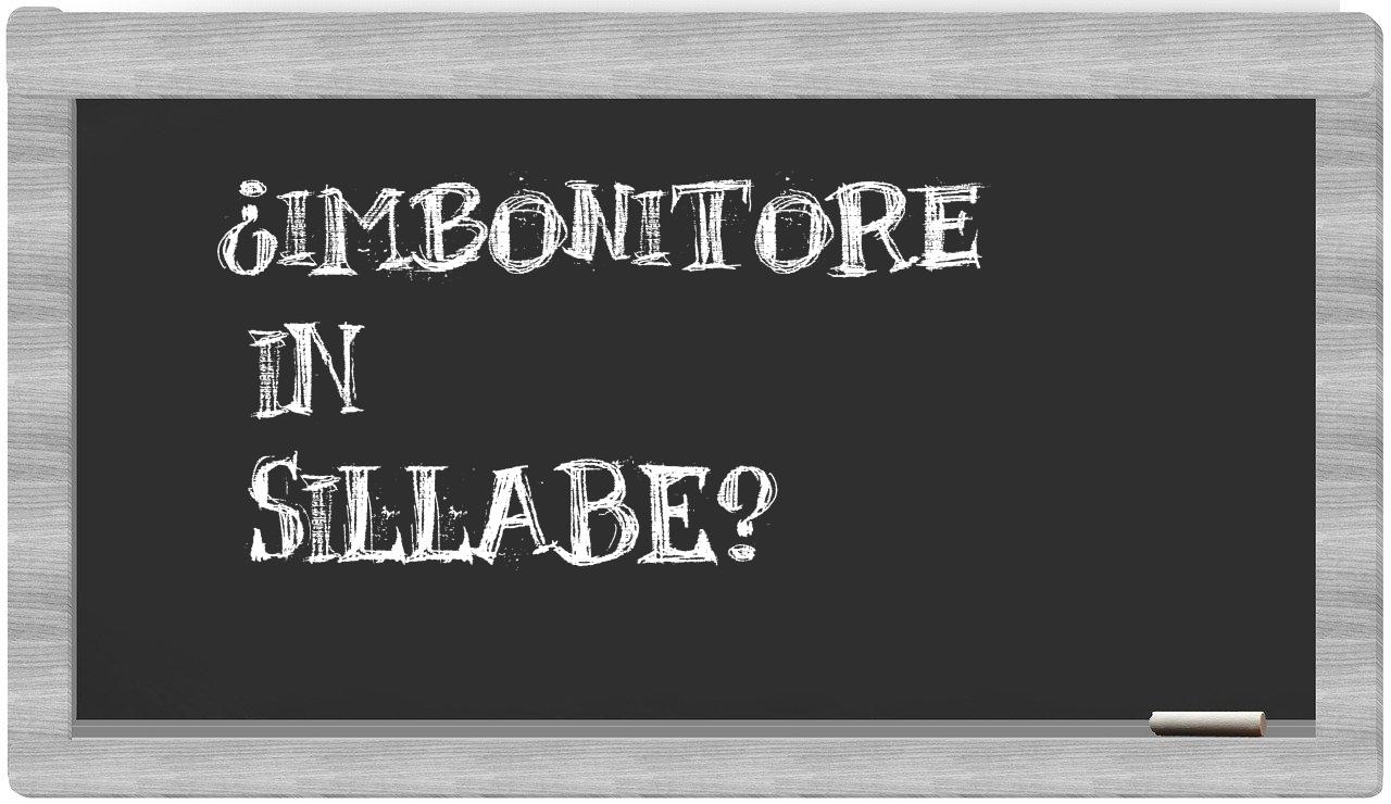 ¿imbonitore en sílabas?
