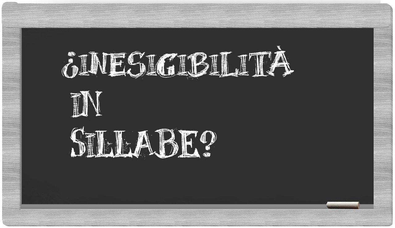 inesigibilità in syllables
