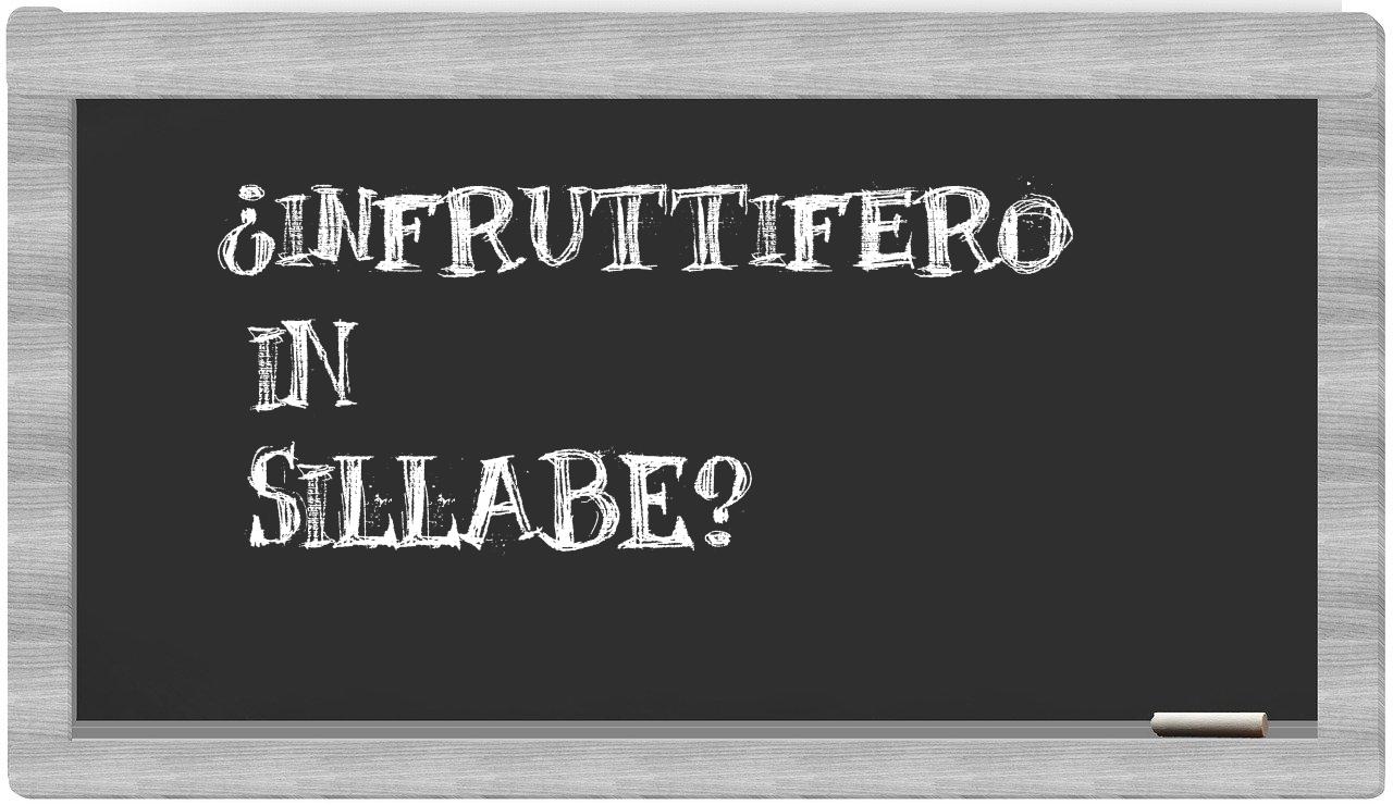 ¿infruttifero en sílabas?