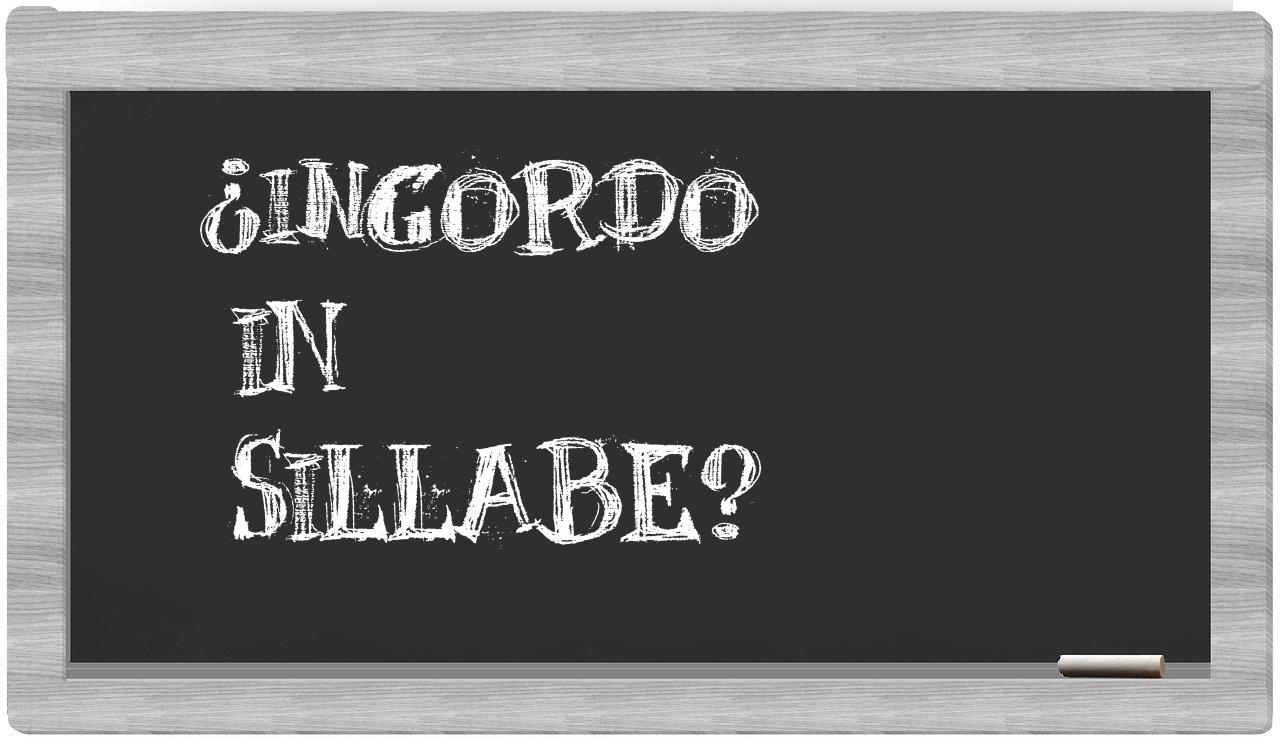 ingordo in syllables