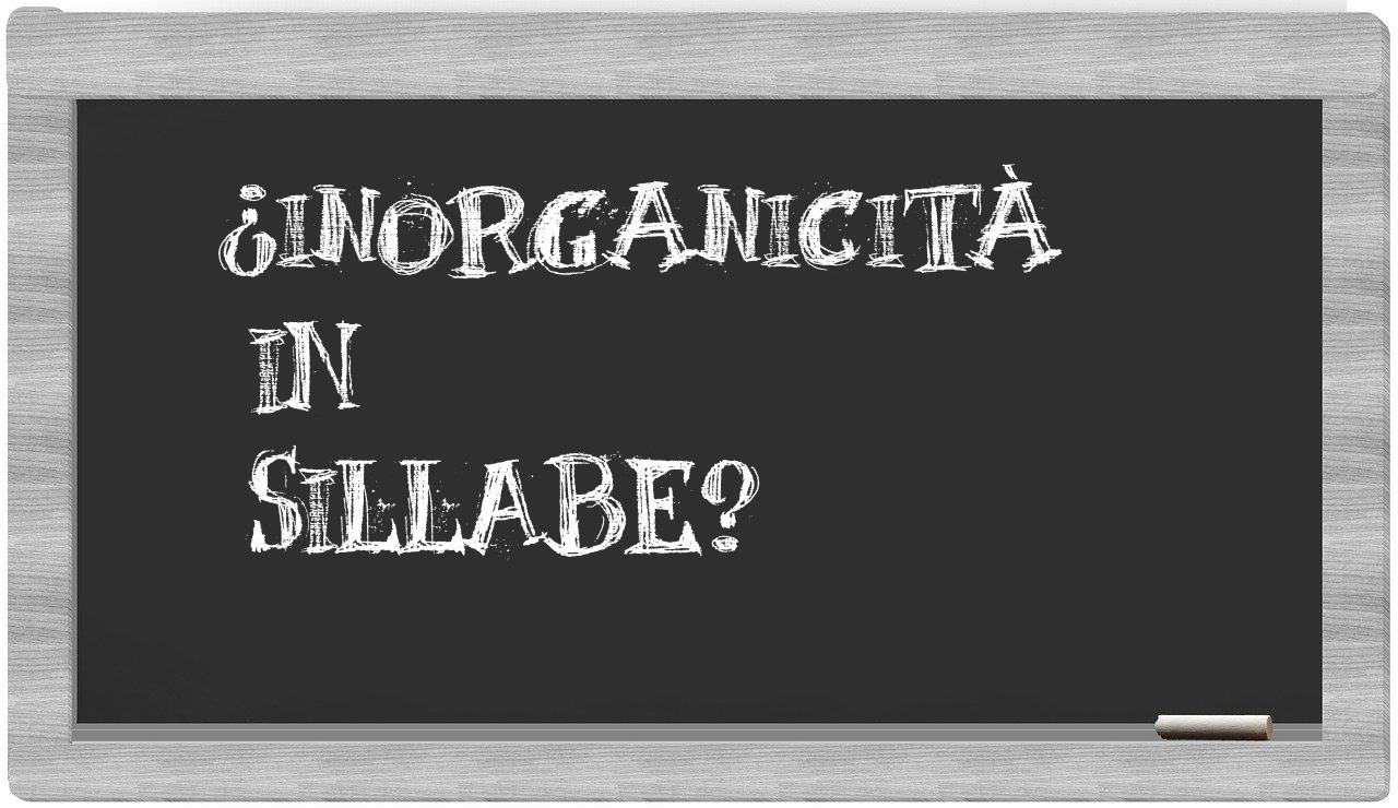 inorganicità in syllables