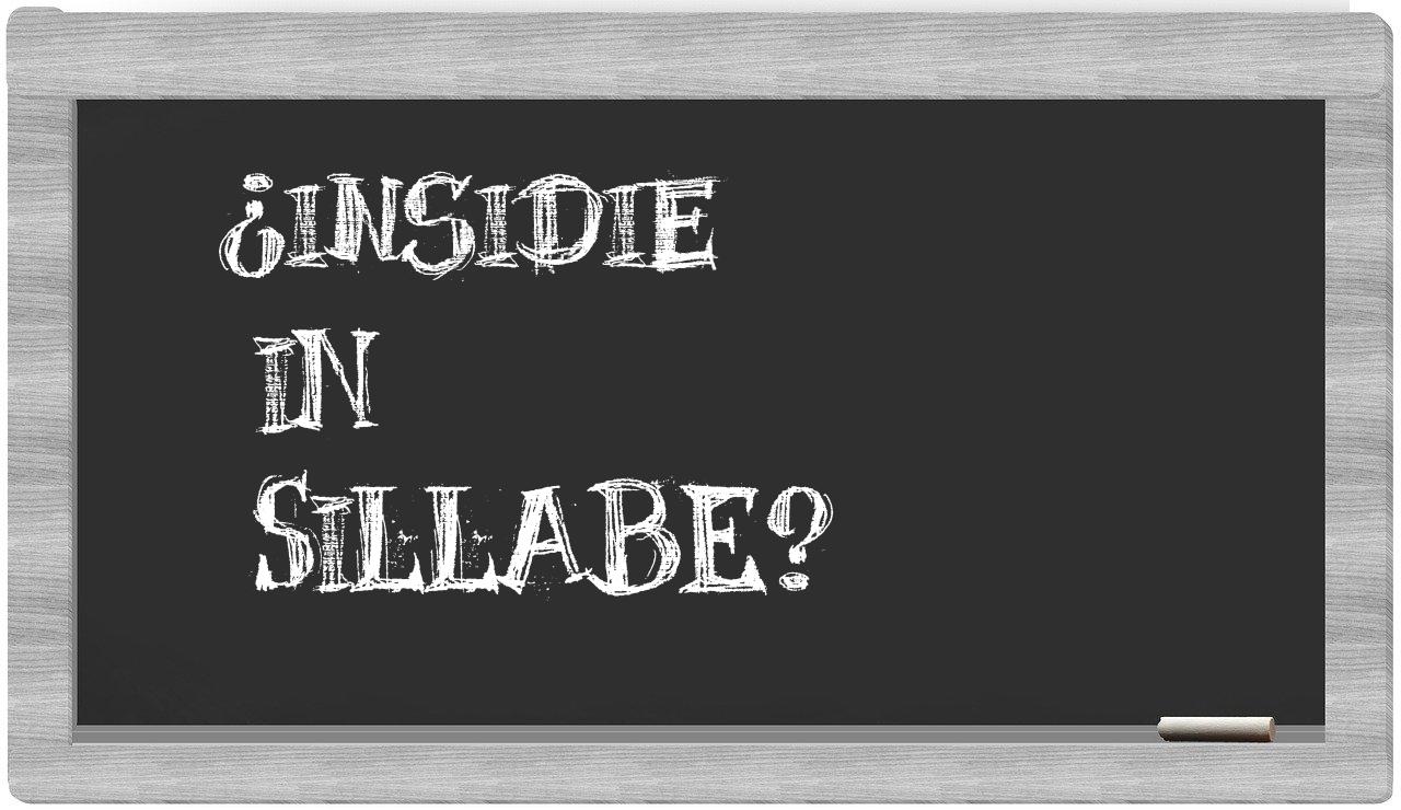 ¿insidie en sílabas?